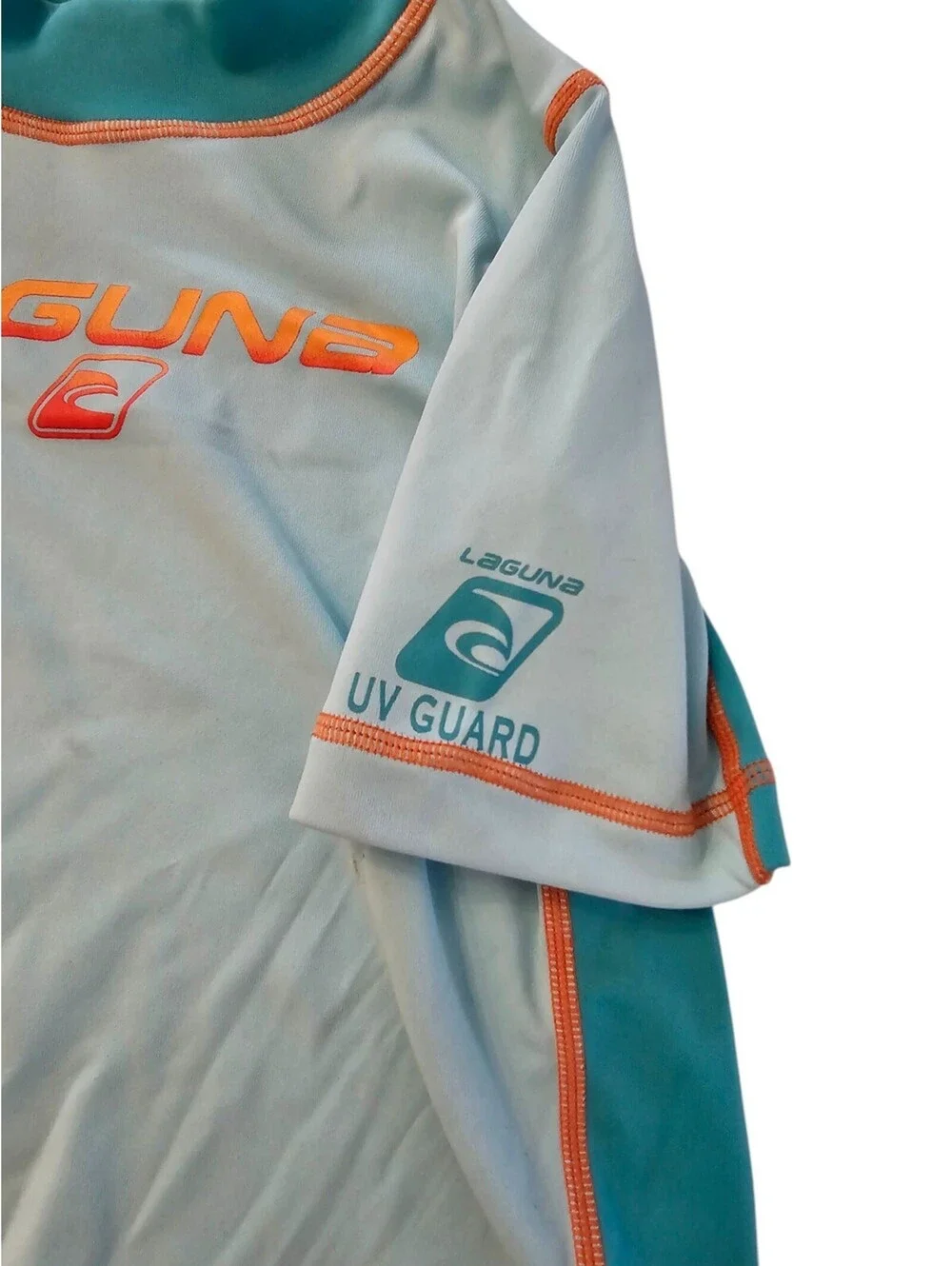 Laguna UV Guard Boys Sz 4T Loose Fit Short Sleeve Rashguard Swimsuit Top